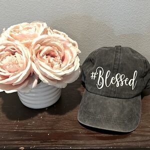 Blessed glitter writing dark gray Velcro back